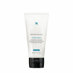 Tube of facial cream with a white body and black cap.