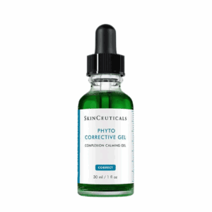 A bottle of SkinCeuticals Phyto Corrective Gel with dropper.