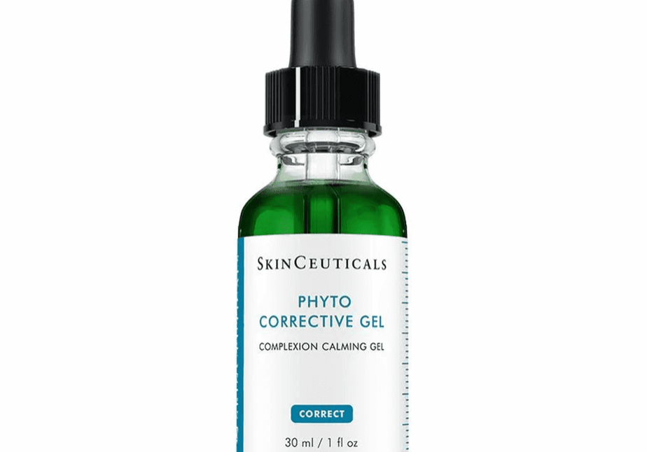 A bottle of SkinCeuticals Phyto Corrective Gel with dropper.